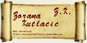 Zorana Kutlačić vizit kartica
